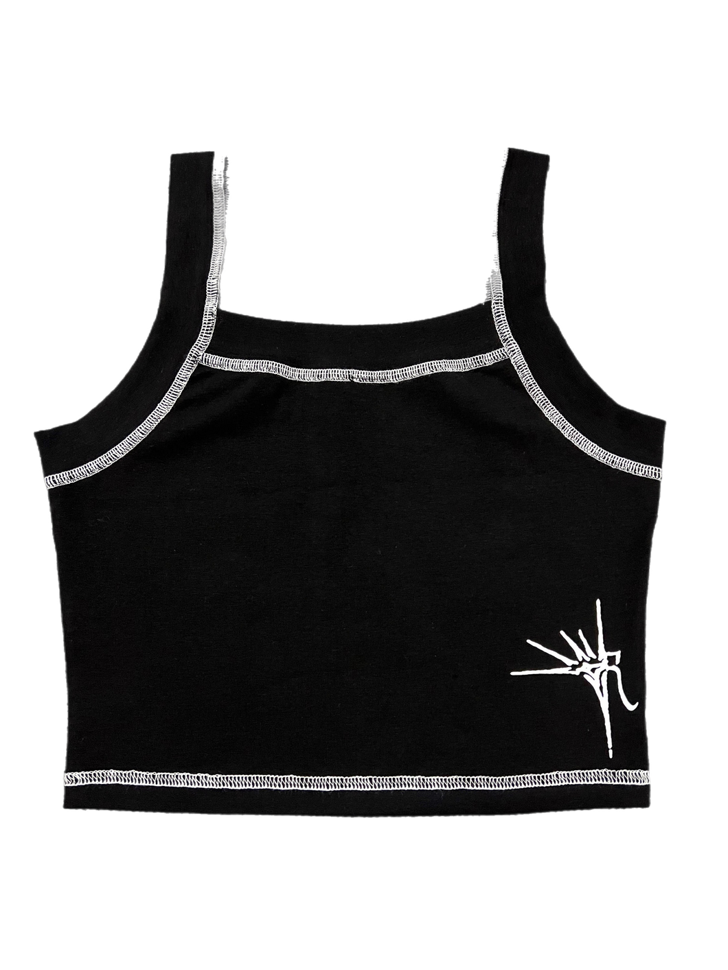 Black stitch Crop Top